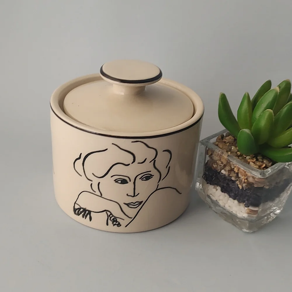 Sango Handcrafted Francesca French Lady Sugar Bowl Style Modern Collection